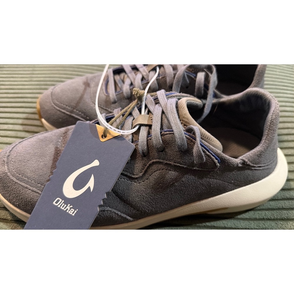 OluKai‎ Koheo Mens Charcoal Grey Suede Sneakers Shoes 10525-2626 Size 7 NEW